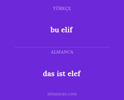 bu elif - das ist elef