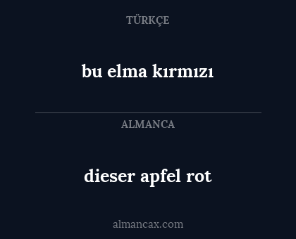 bu elma kırmızı - dieser apfel rot