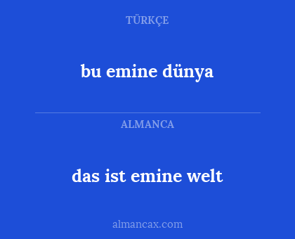 das ist emine welt - bu emine dünya