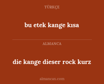 die kange dieser rock kurz - bu etek kange kısa