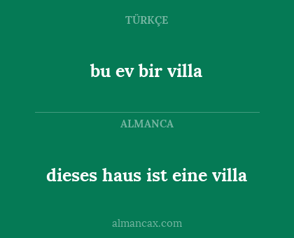 dieses haus ist eine villa - bu ev bir villa
