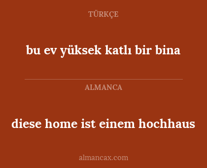 bu ev yüksek katlı bir bina - diese home ist einem hochhaus