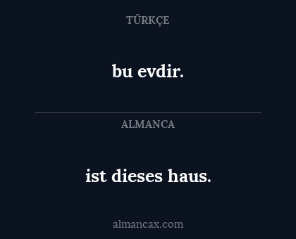 bu evdir. - ist dieses haus.