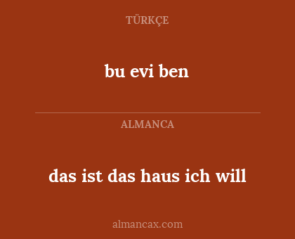 das ist das haus ich will - bu evi ben