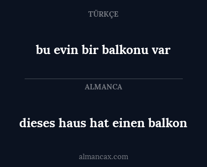 dieses haus hat einen balkon - bu evin bir balkonu var