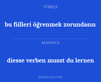 bu fiilleri öğrenmek zorundasın - diesse verben musst du lernen