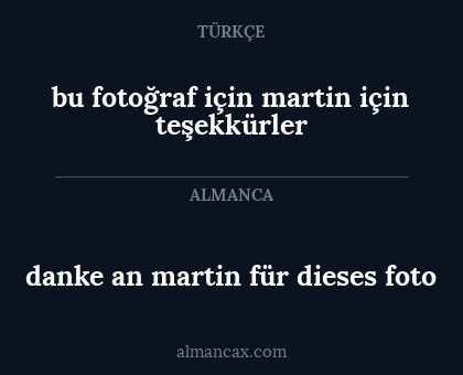 bu fotoğraf için martin için teşekkürler - danke an martin für dieses foto