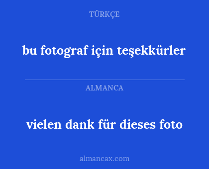 bu fotograf için teşekkürler - vielen dank für dieses foto