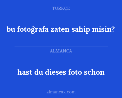 bu fotoğrafa zaten sahip misin? - hast du dieses foto schon