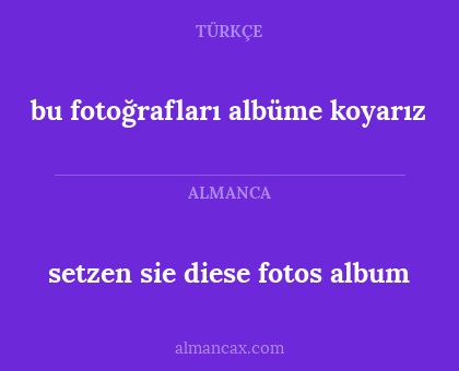 setzen sie diese fotos album - bu fotoğrafları albüme koyarız