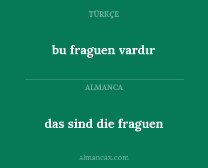 das sind die fraguen - bu fraguen vardır