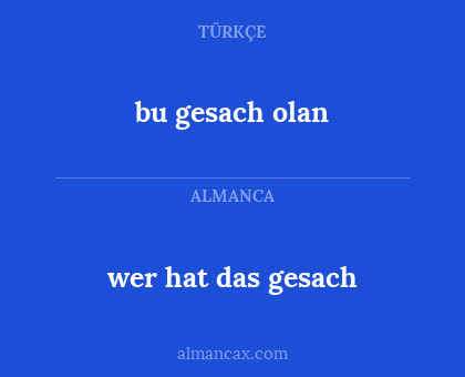 wer hat das gesach - bu gesach olan