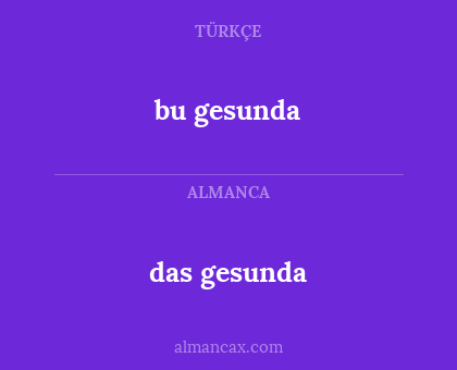 bu gesunda - das gesunda
