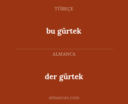 bu gürtek - der gürtek