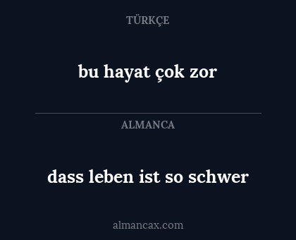 bu hayat çok zor - dass leben ist so schwer