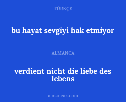 verdient nicht die liebe des lebens - bu hayat sevgiyi hak etmiyor
