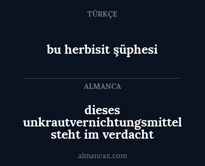 bu herbisit şüphesi - dieses unkrautvernichtungsmittel steht im verdacht