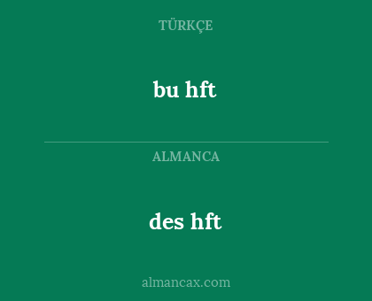 bu hft - des hft