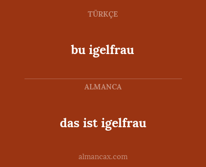 das ist igelfrau - bu igelfrau
