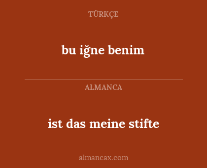 bu iğne benim - ist das meine stifte