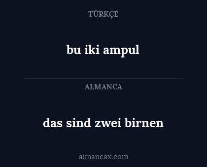 das sind zwei birnen - bu iki ampul
