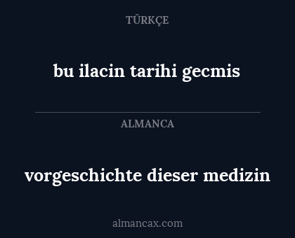 vorgeschichte dieser medizin - bu ilacin tarihi gecmis