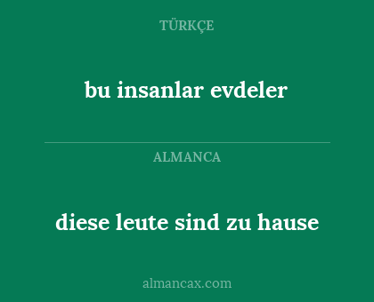 diese leute sind zu hause - bu insanlar evdeler