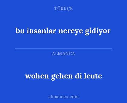 bu insanlar nereye gidiyor - wohen gehen di leute