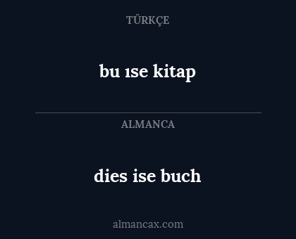 dies ise buch - bu ıse kitap