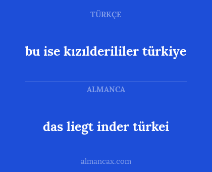 bu ise kızılderililer türkiye - das liegt inder türkei