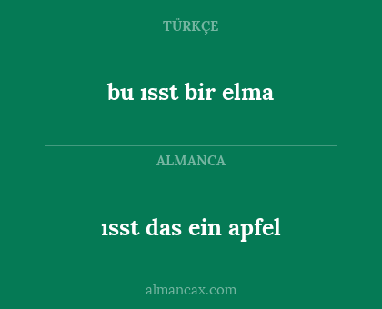 bu ısst bir elma - ısst das ein apfel
