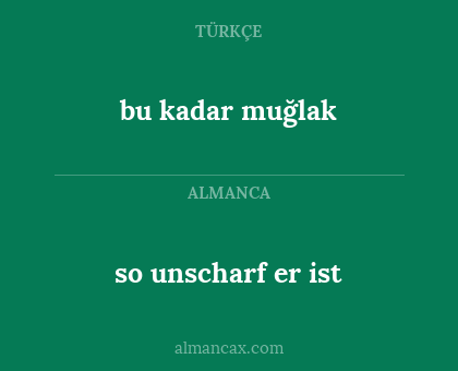 bu kadar muğlak - so unscharf er ist