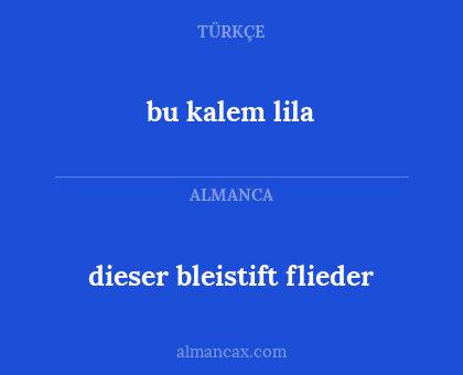bu kalem lila - dieser bleistift flieder