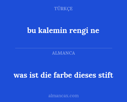 was ist die farbe dieses stift - bu kalemin rengi ne