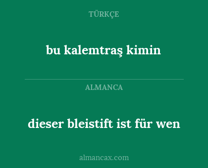 bu kalemtraş kimin - dieser bleistift ist für wen