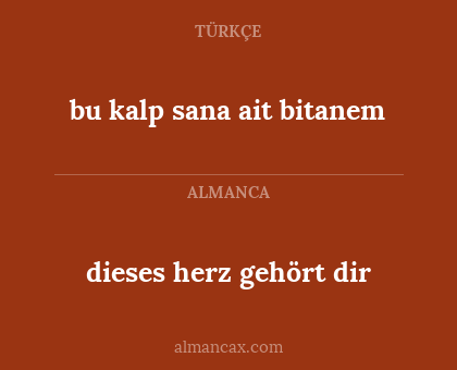 dieses herz gehört dir - bu kalp sana ait bitanem