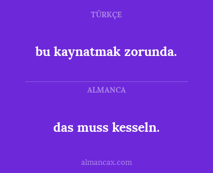 bu kaynatmak zorunda. - das muss kesseln.