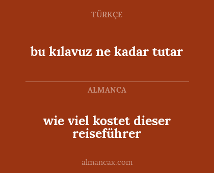 wie viel kostet dieser reiseführer - bu kılavuz ne kadar tutar