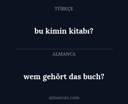 bu kimin kitabı? - wem gehört das buch?