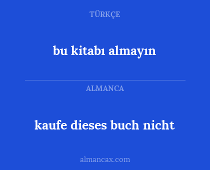 bu kitabı almayın - kaufe dieses buch nicht