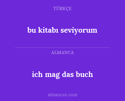 bu kitabı seviyorum - ich mag das buch