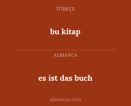 bu kitap - es ist das buch