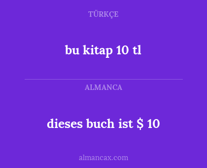 bu kitap 10 tl - dieses buch ist $ 10