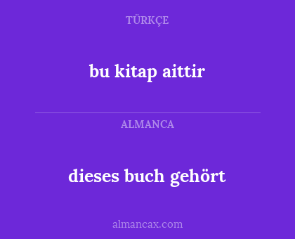bu kitap aittir - dieses buch gehört
