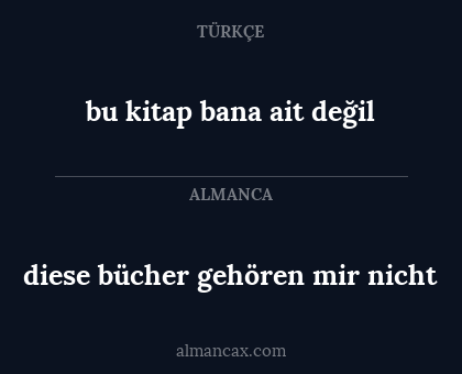 diese bücher gehören mir nicht - bu kitap bana ait değil