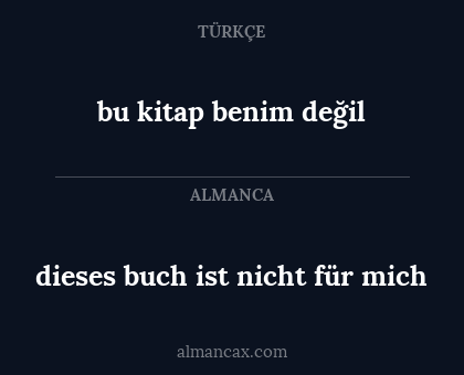 bu kitap benim değil - dieses buch ist nicht für mich