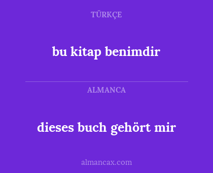 bu kitap benimdir - dieses buch gehört mir