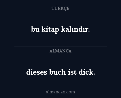 bu kitap kalındır. - dieses buch ist dick.