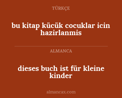 dieses buch ist für kleine kinder - bu kitap kücük cocuklar icin hazirlanmis
