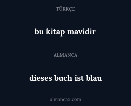 bu kitap mavidir - dieses buch ist blau